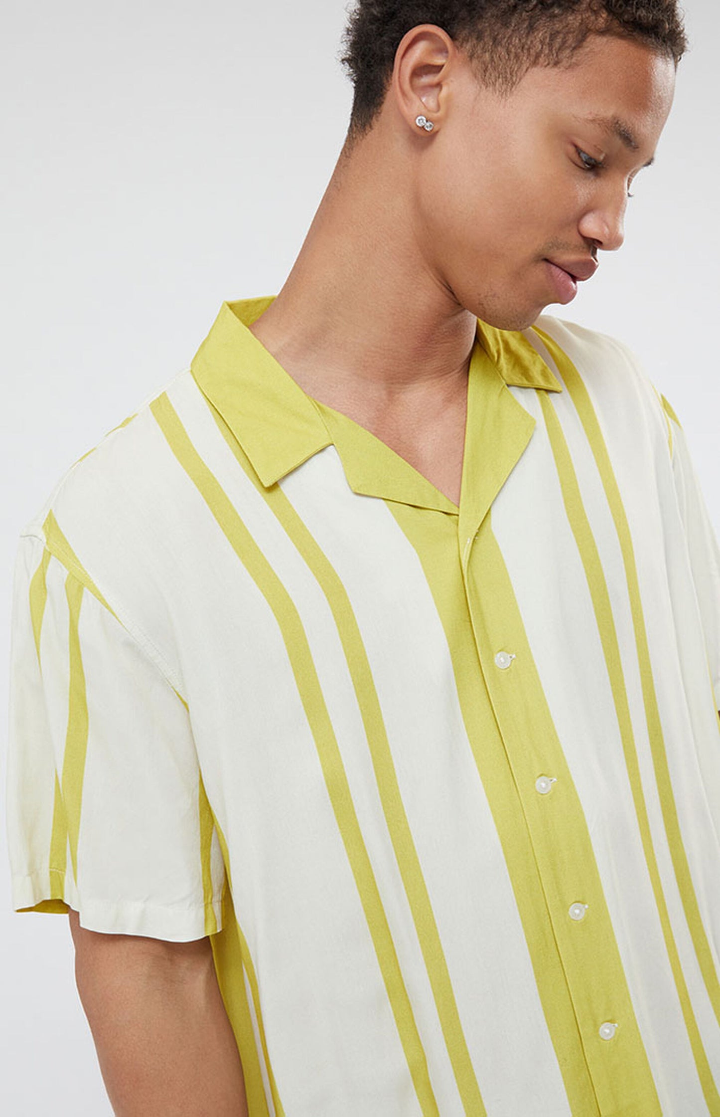 Gold Nouveau Stripe Woven Camp Shirt