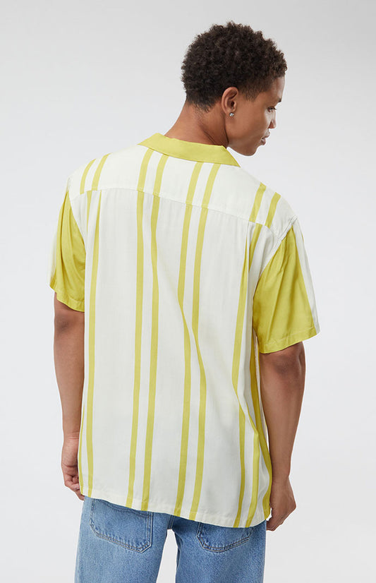 Gold Nouveau Stripe Woven Camp Shirt