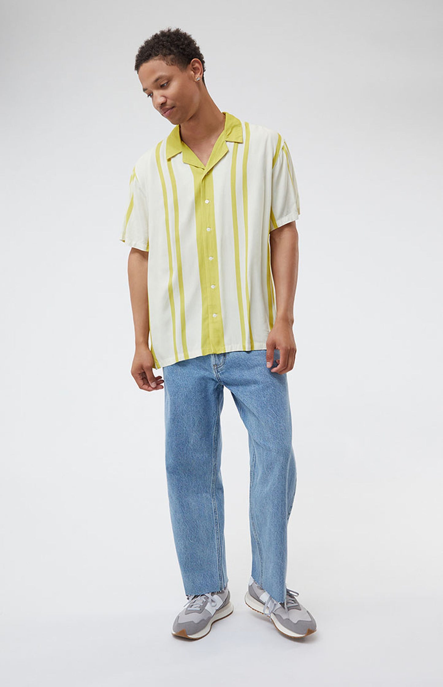 Gold Nouveau Stripe Woven Camp Shirt