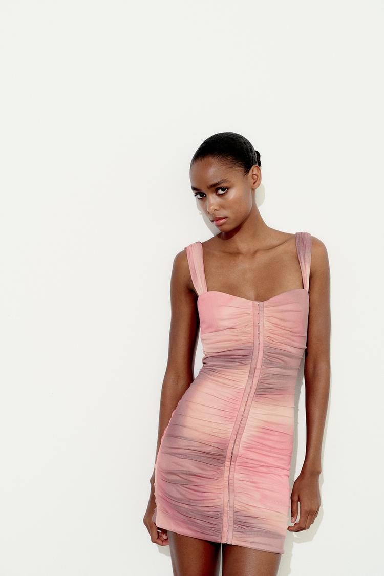 Short Printed Tulle Dress