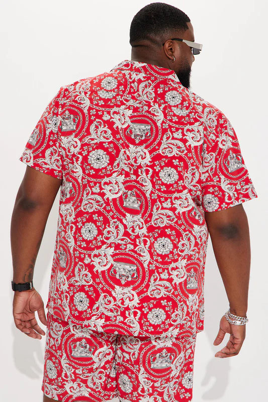 Baroque Pattern Button Up Shirt