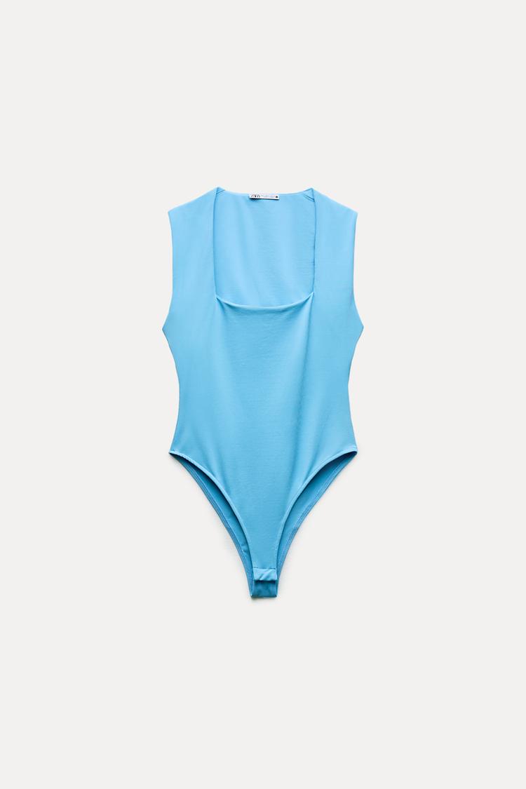 Polyamide Bodysuit With Square Neckline