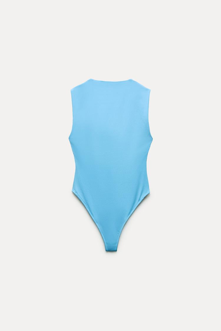 Polyamide Bodysuit With Square Neckline