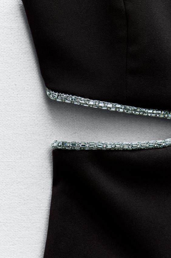 Top with Decorative Cutouts and Rhinestones