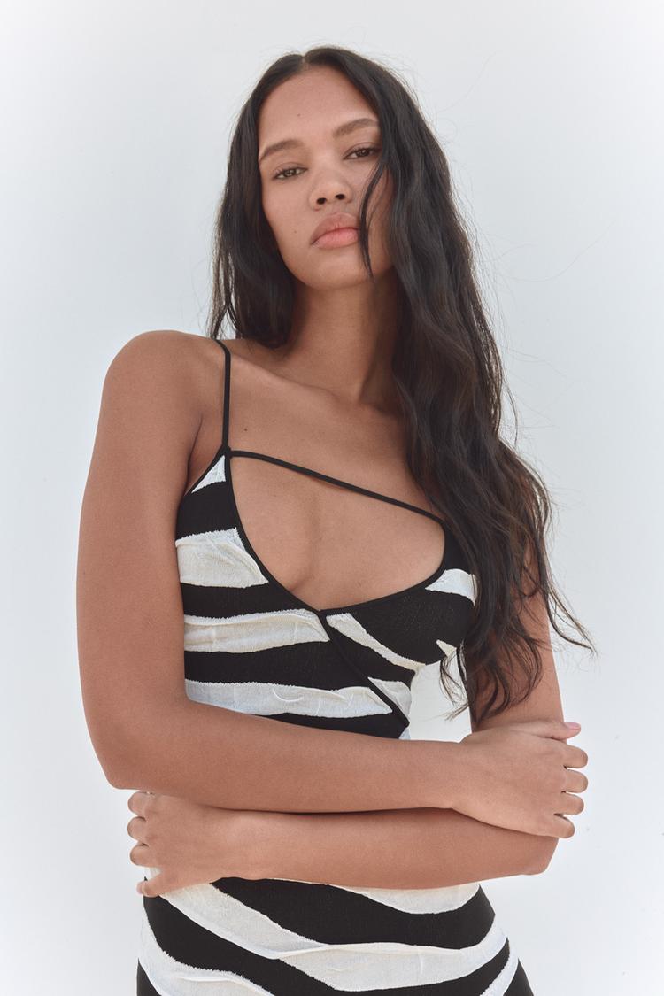Creased-Effect Knit Dress