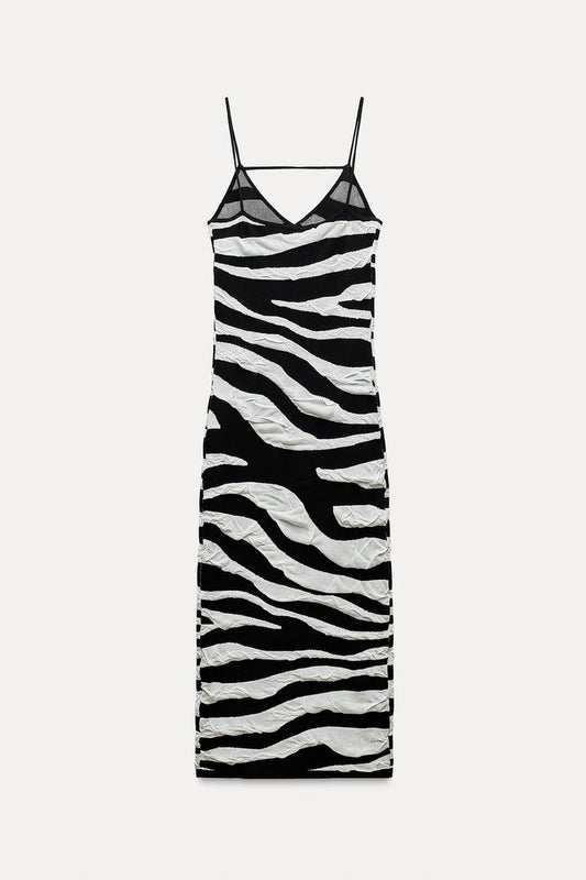 Creased-Effect Knit Dress