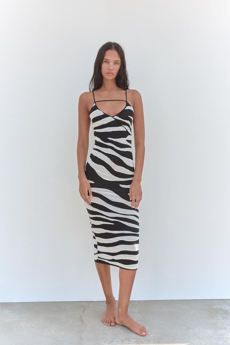 Creased-Effect Knit Dress