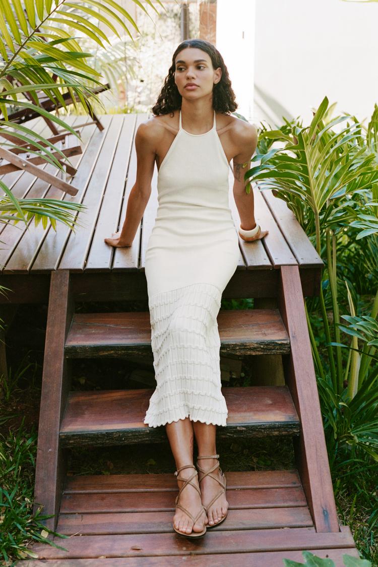 Contrast Crochet Dress