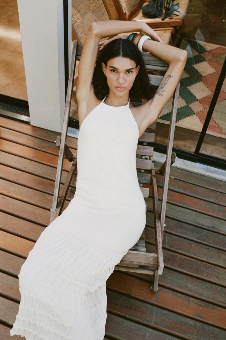 Contrast Crochet Dress