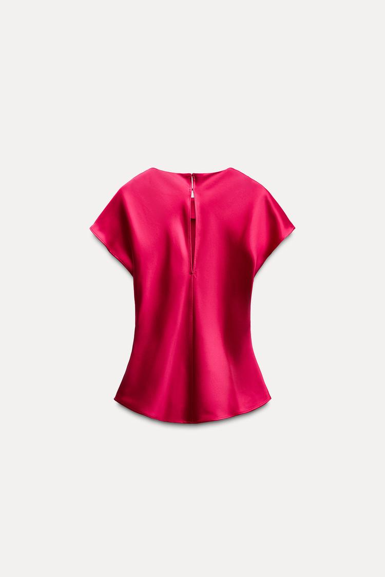 Gathered Satin Top