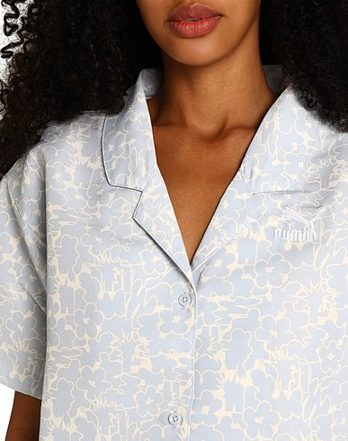 Summer Resort Twill Short Sleeve Women's Shirt