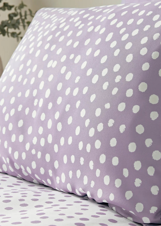 Lilac Spots Print Duvet Set