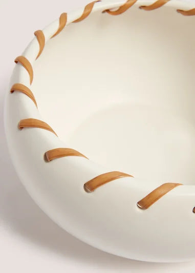 Cream Woven Ceramic Bowl