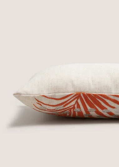 Cream Tropical Leaf Cushion