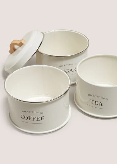 Stackable Tea, Coffee, and Sugar Canisters