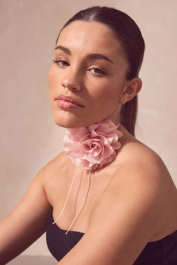 Flower Corsage Wrap Choker Necklace