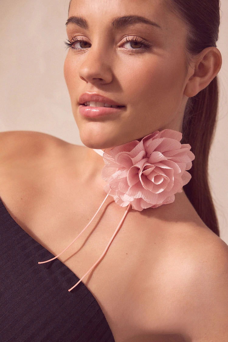 Flower Corsage Wrap Choker Necklace