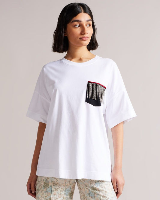 Jersey Tee With Pocket Fringe