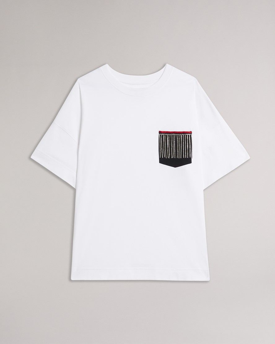 Jersey Tee With Pocket Fringe