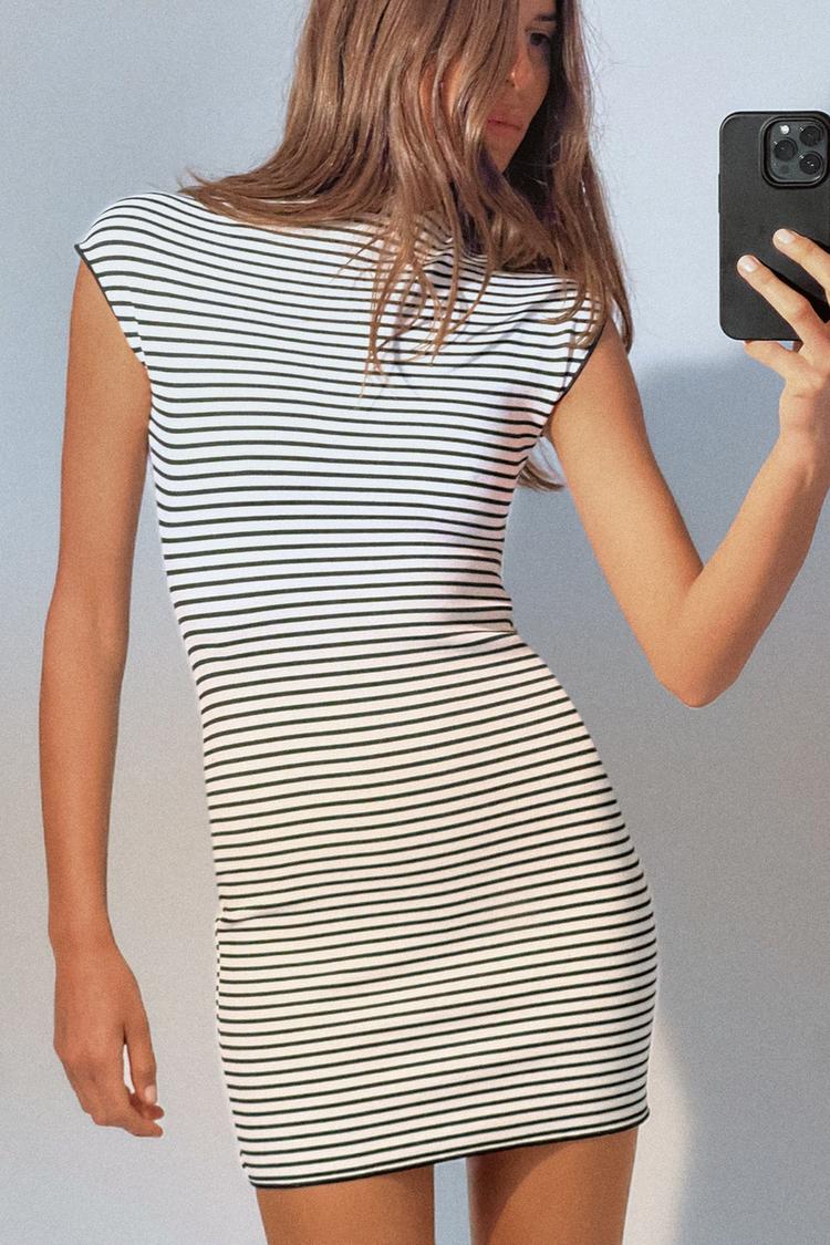 Short Stretch Knit Dress