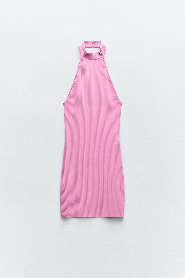 Ribbed Halter Dress