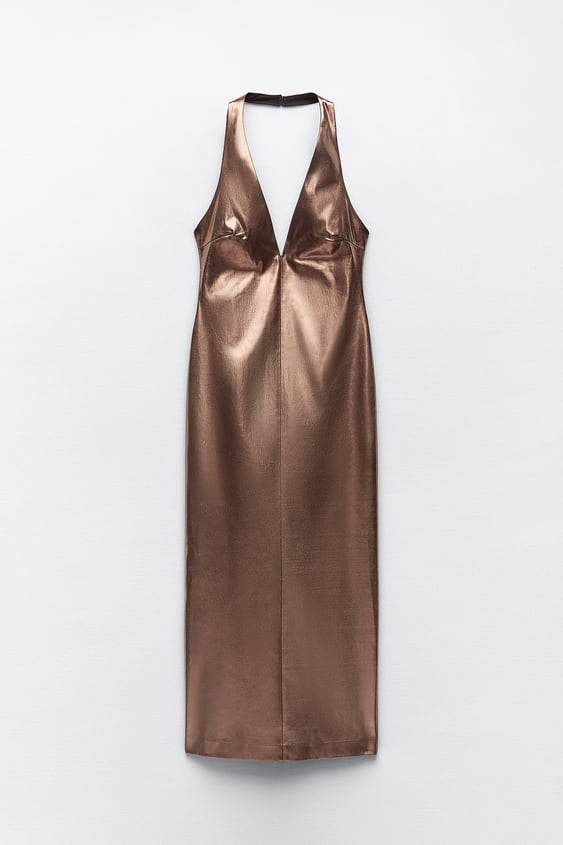 Metallic Halter Dress