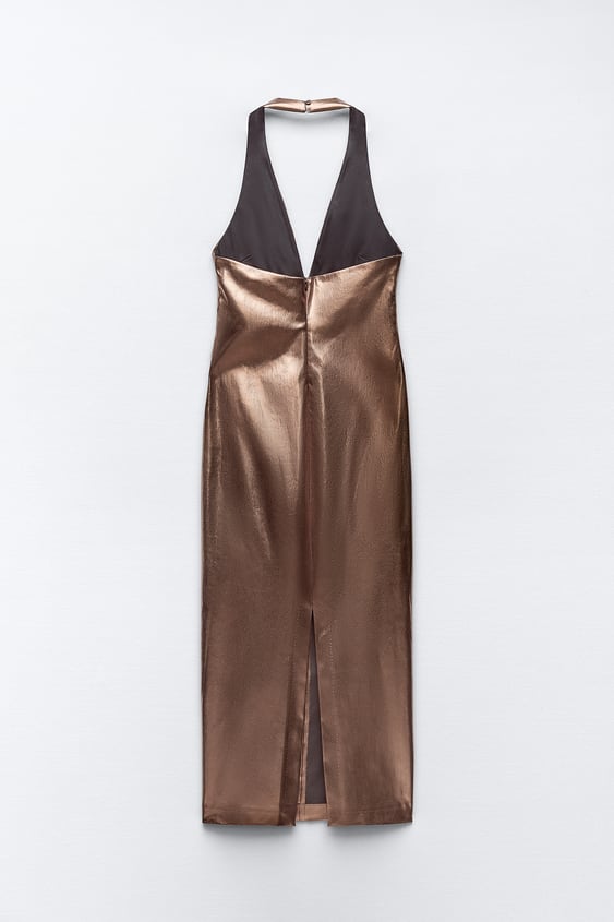 Metallic Halter Dress