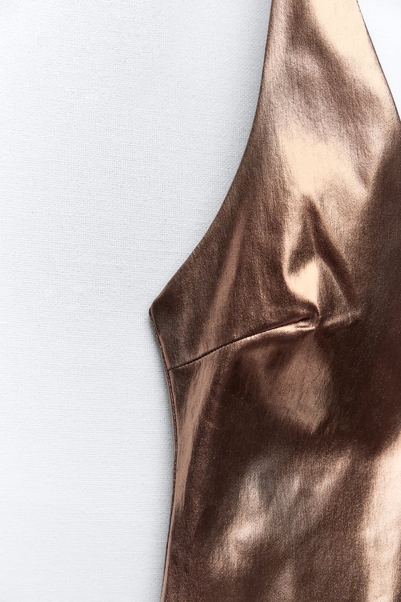 Metallic Halter Dress