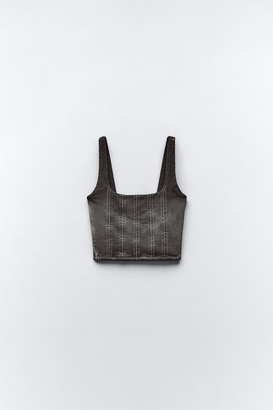Faded-Effect Bustier Top