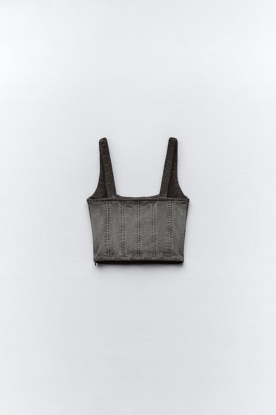 Faded-Effect Bustier Top