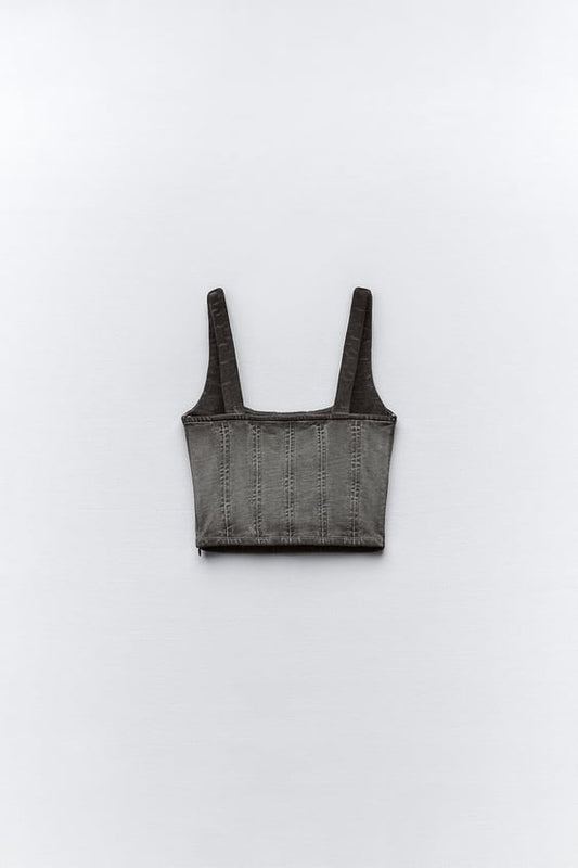 Faded-Effect Bustier Top