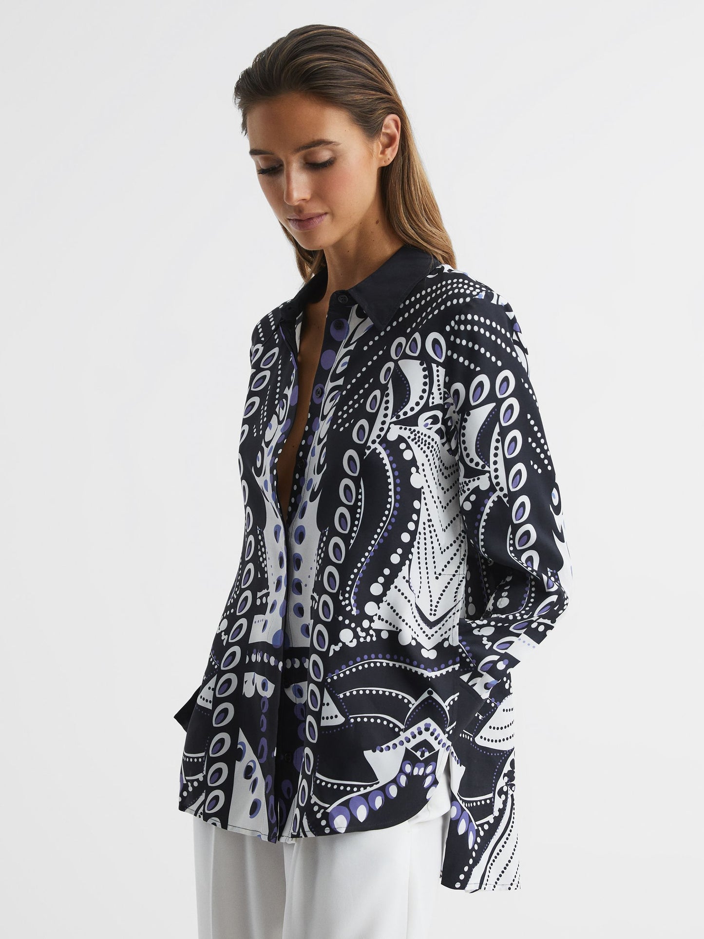 Rose Scarf Print Shirt
