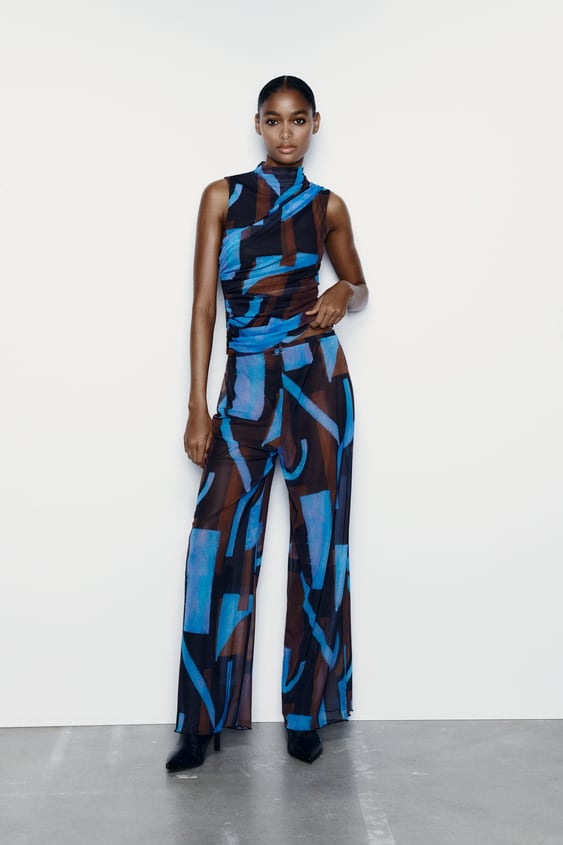 Printed Tulle Trousers