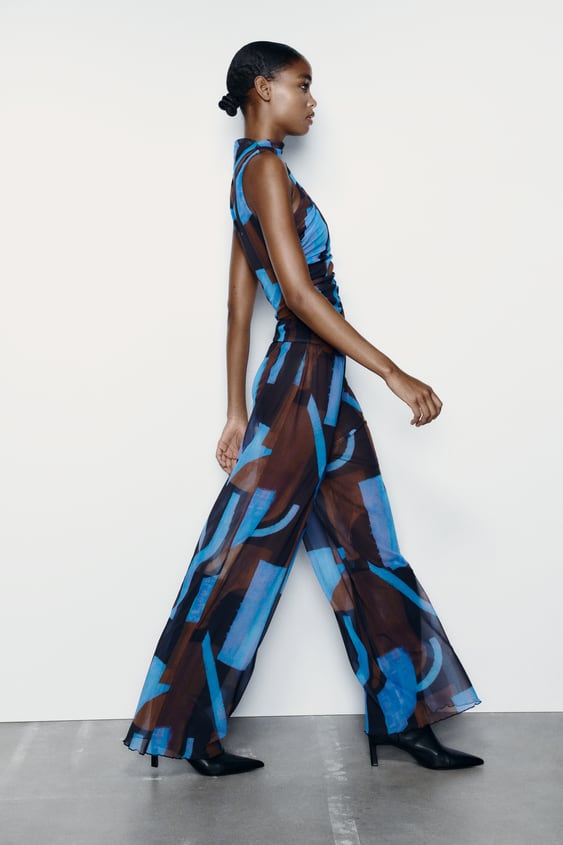 Printed Tulle Trousers