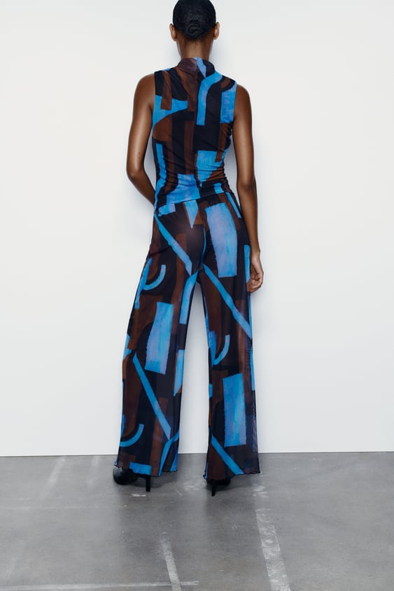 Printed Tulle Trousers