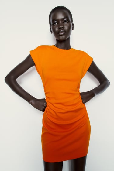 Fitted Knit Gathered Dress