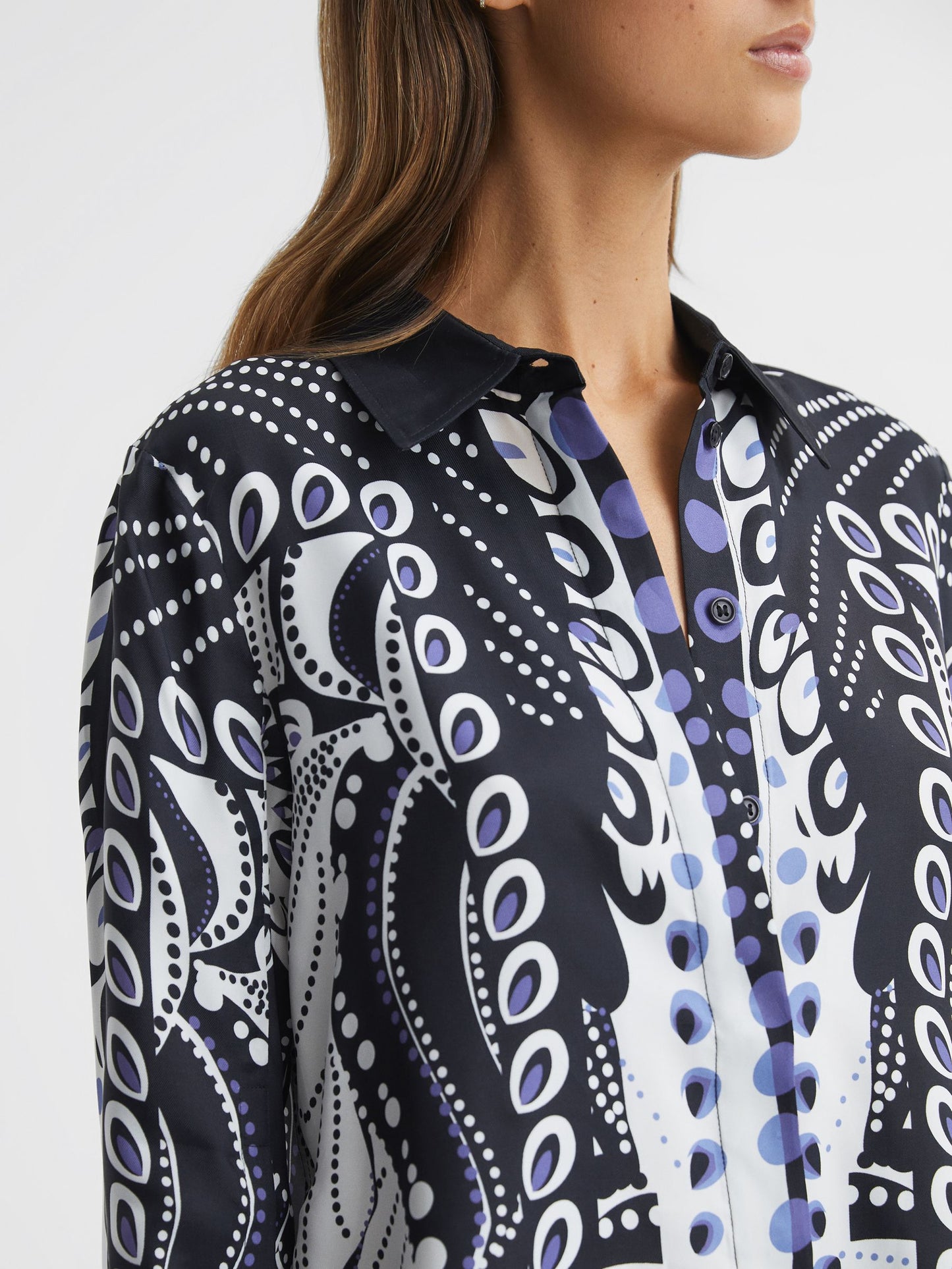 Rose Scarf Print Shirt