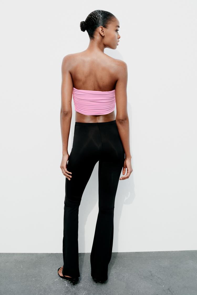 Gathered Polyamide Crop Top