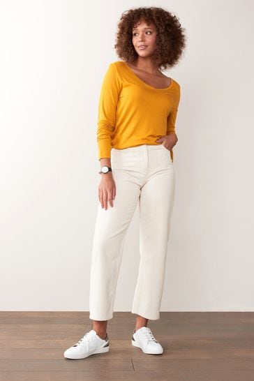 Slouch V-Neck Long Sleeve T-Shirt