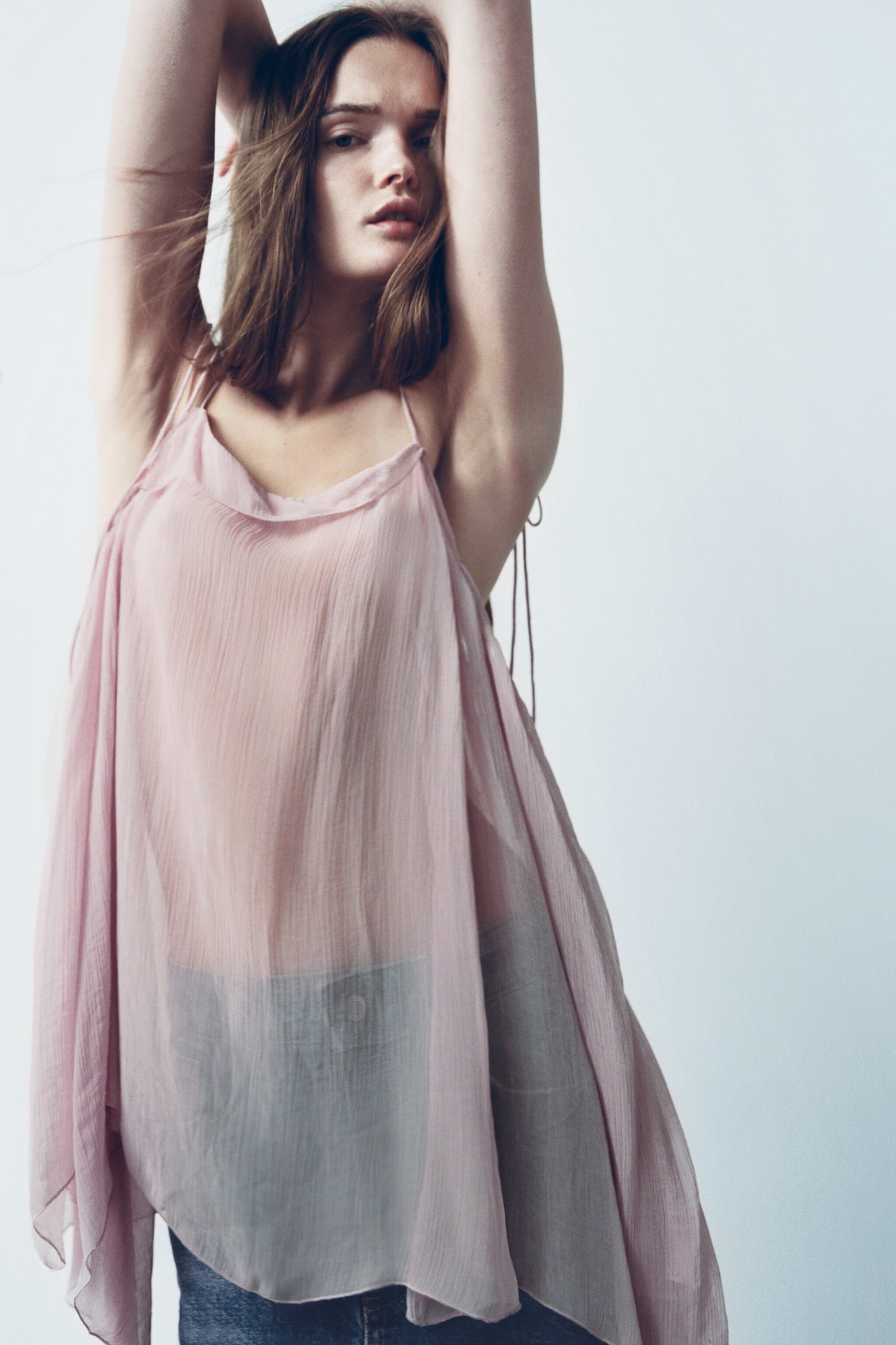 Semi-Sheer Voluminous Blouse