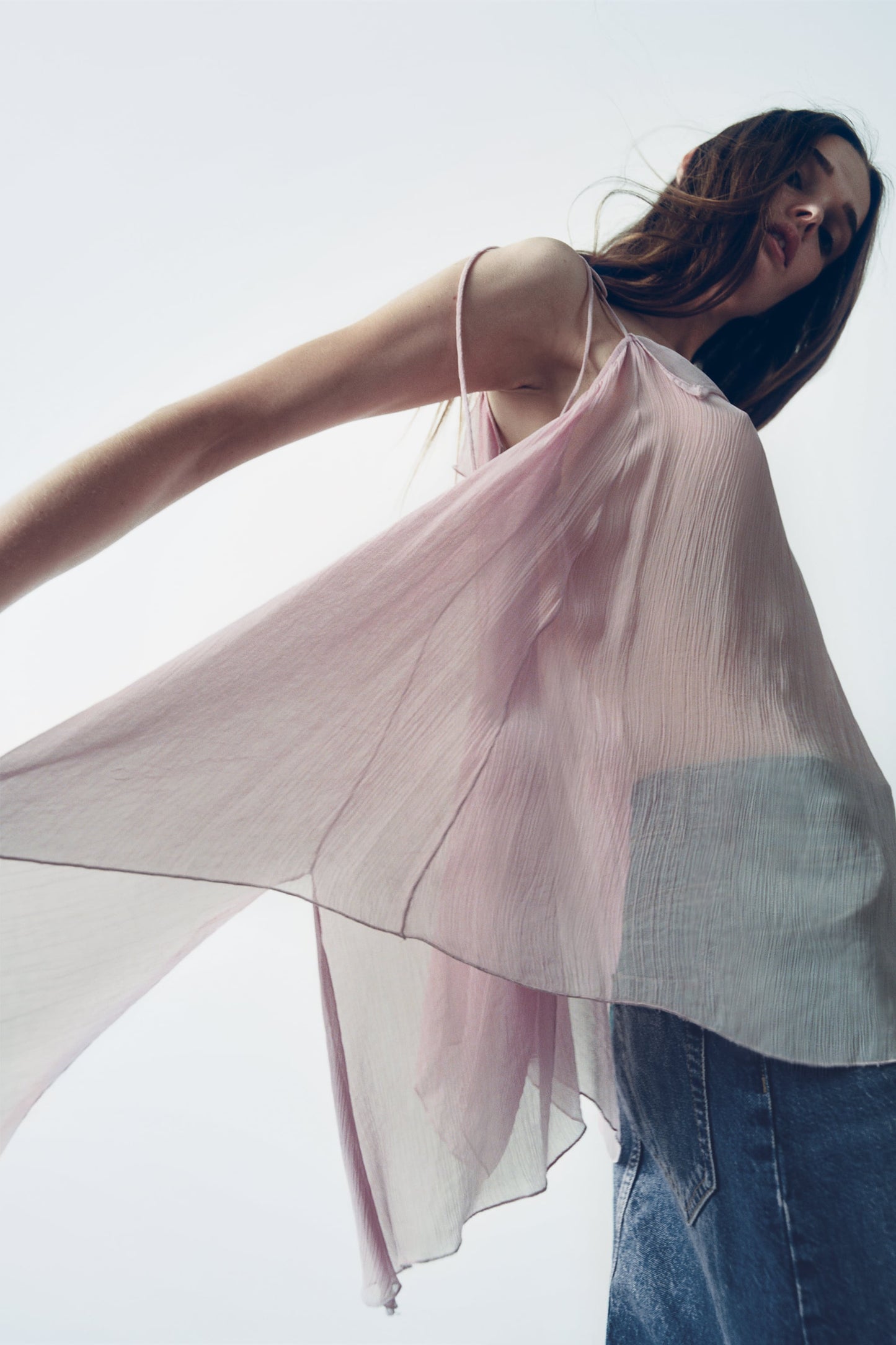 Semi-Sheer Voluminous Blouse
