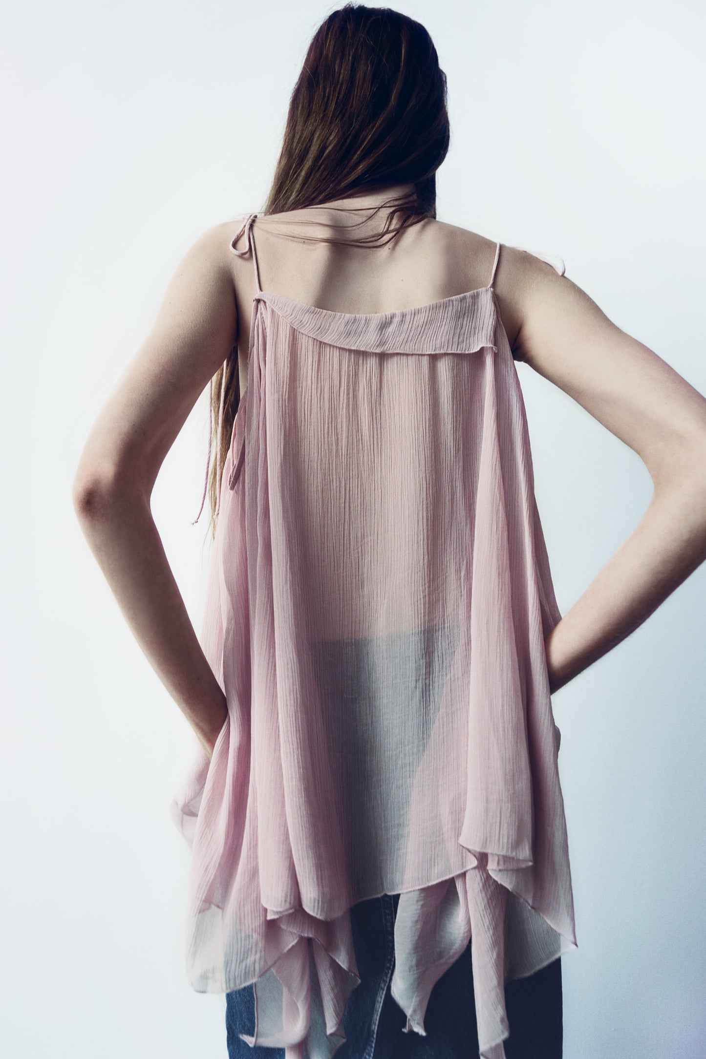 Semi-Sheer Voluminous Blouse