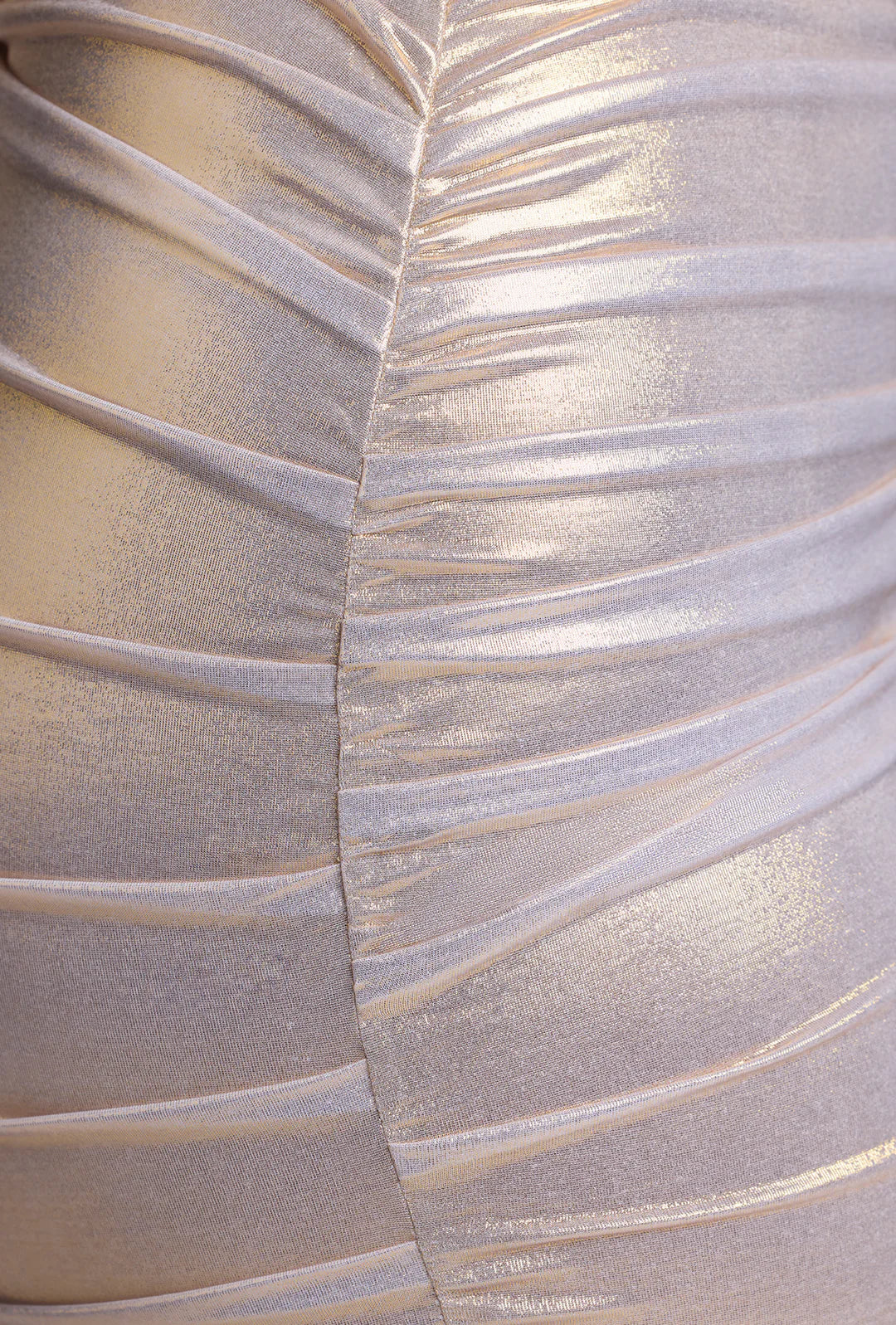 One Shoulder Metallic Jersey Mini Dress