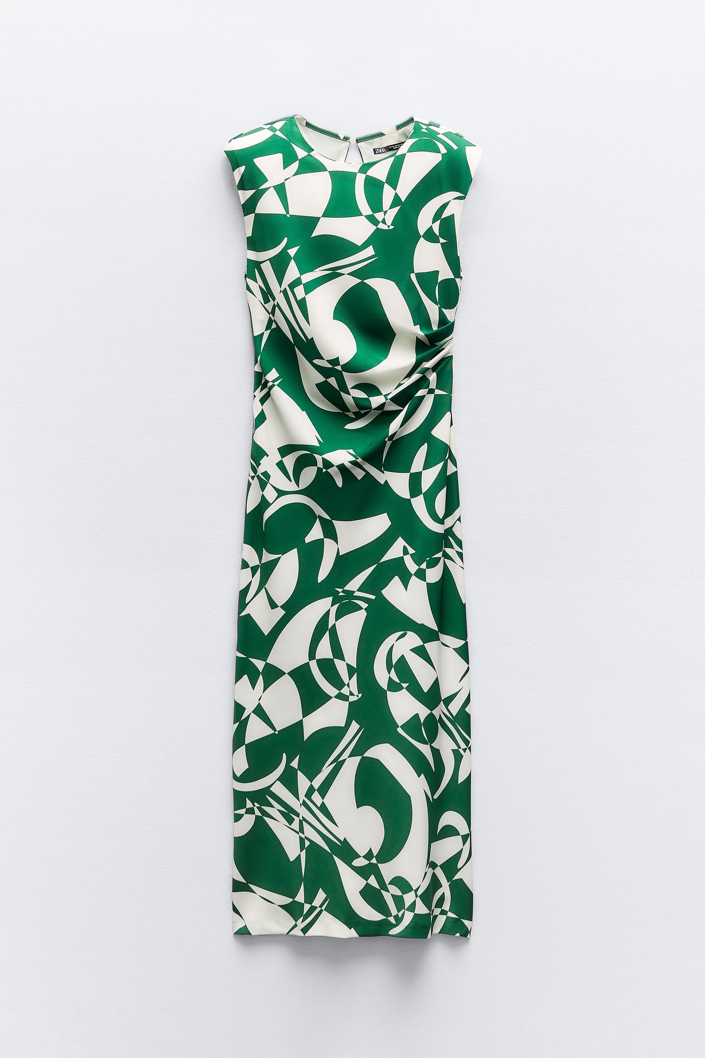 Printed Dress With Shoulder Pads
