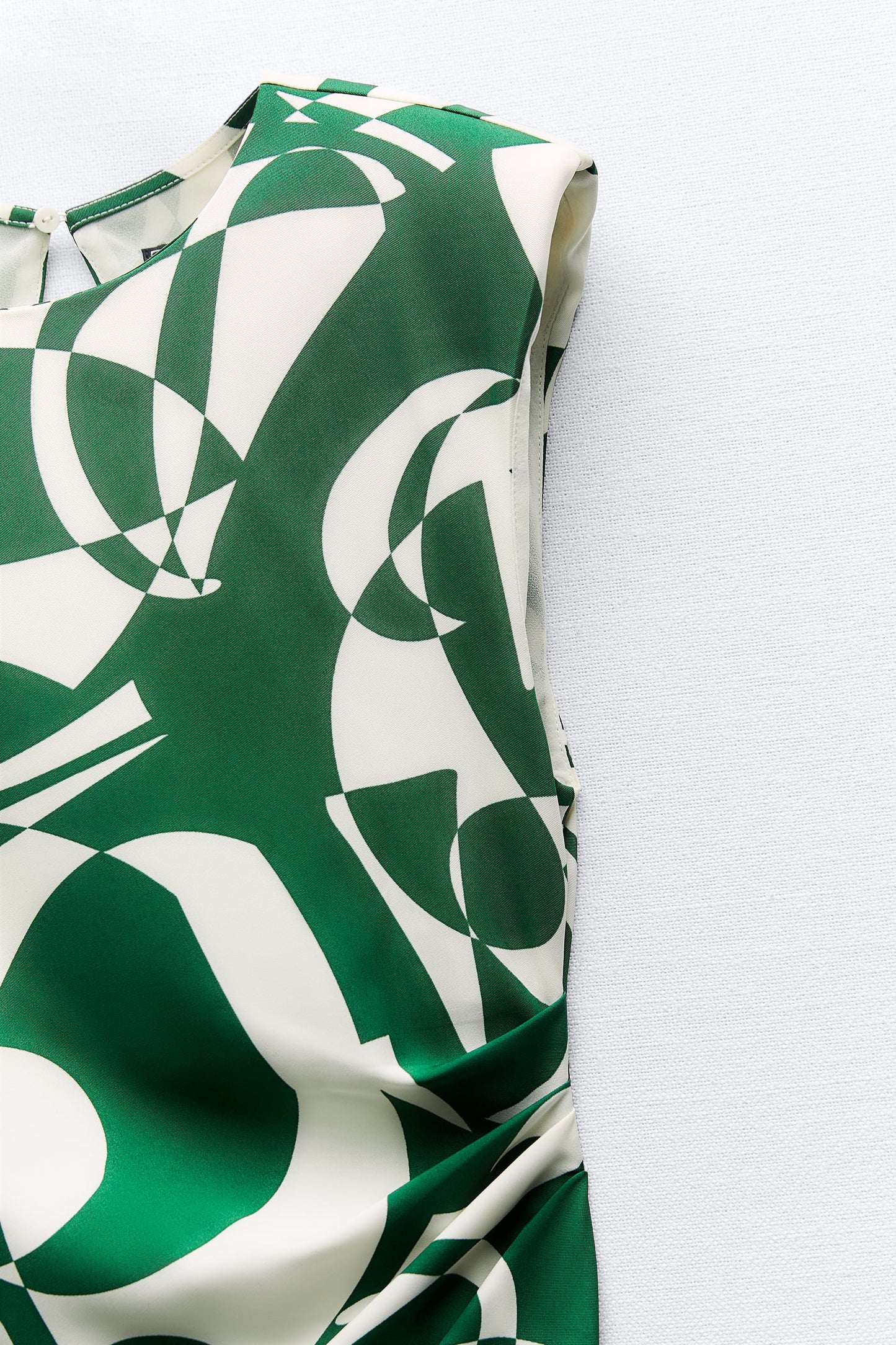 Printed Dress With Shoulder Pads