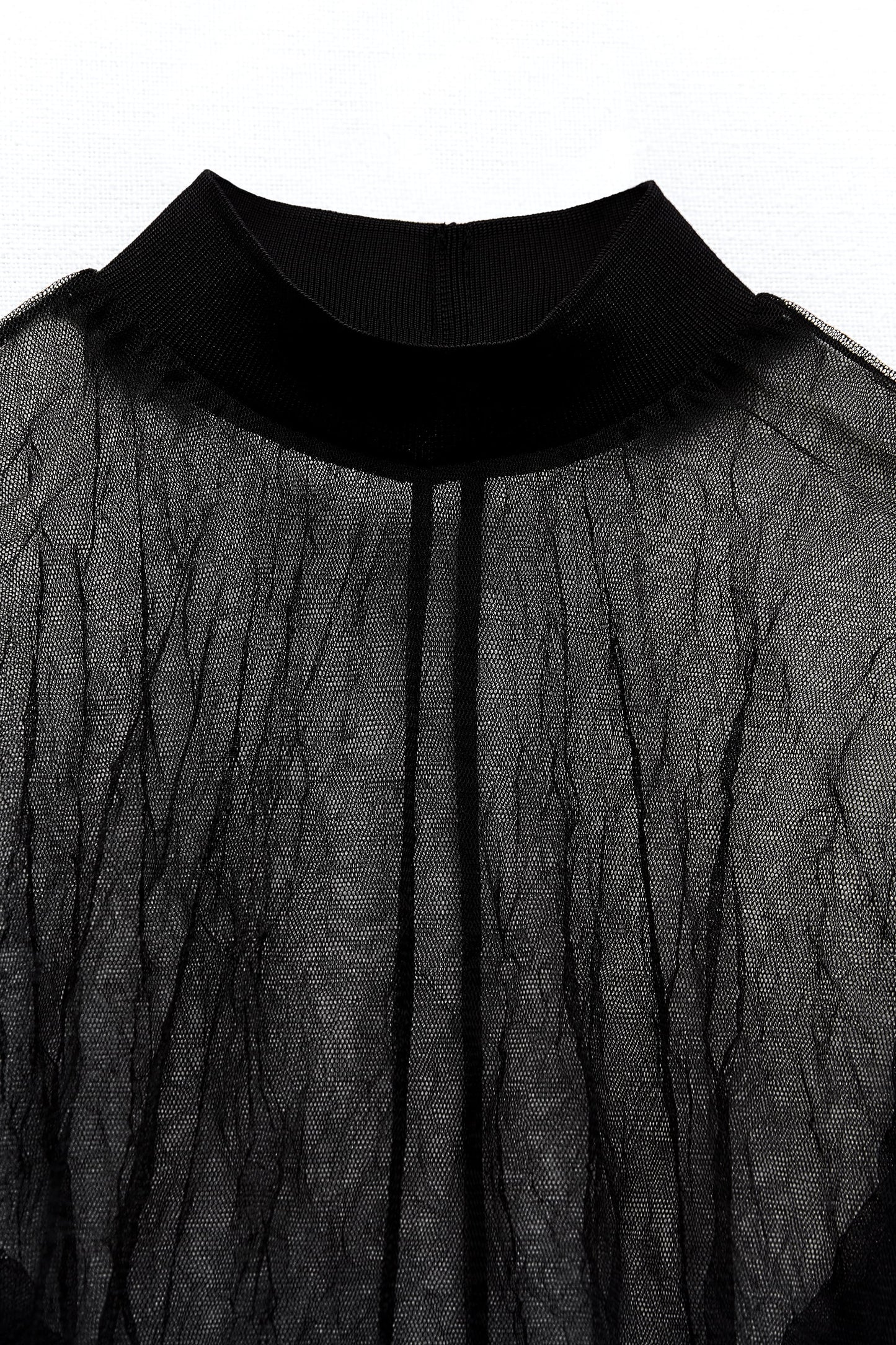 Creased Tulle Midi Dress