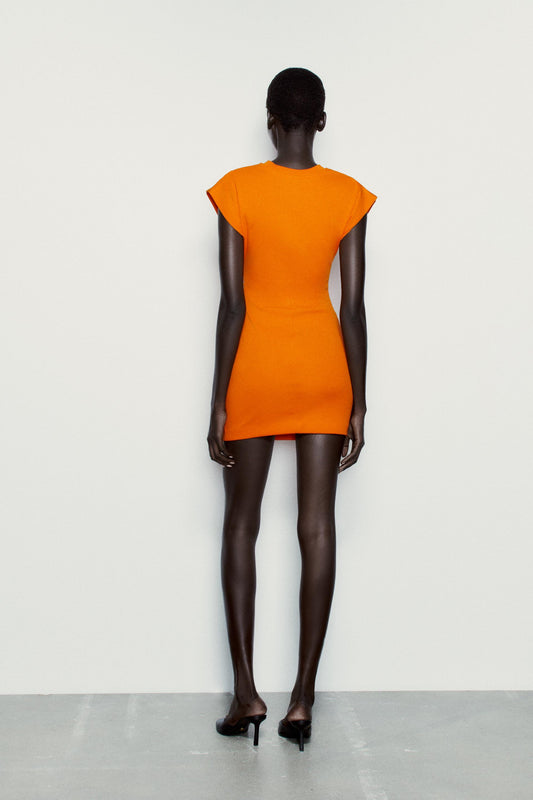 Fitted Knit Gathered Dress