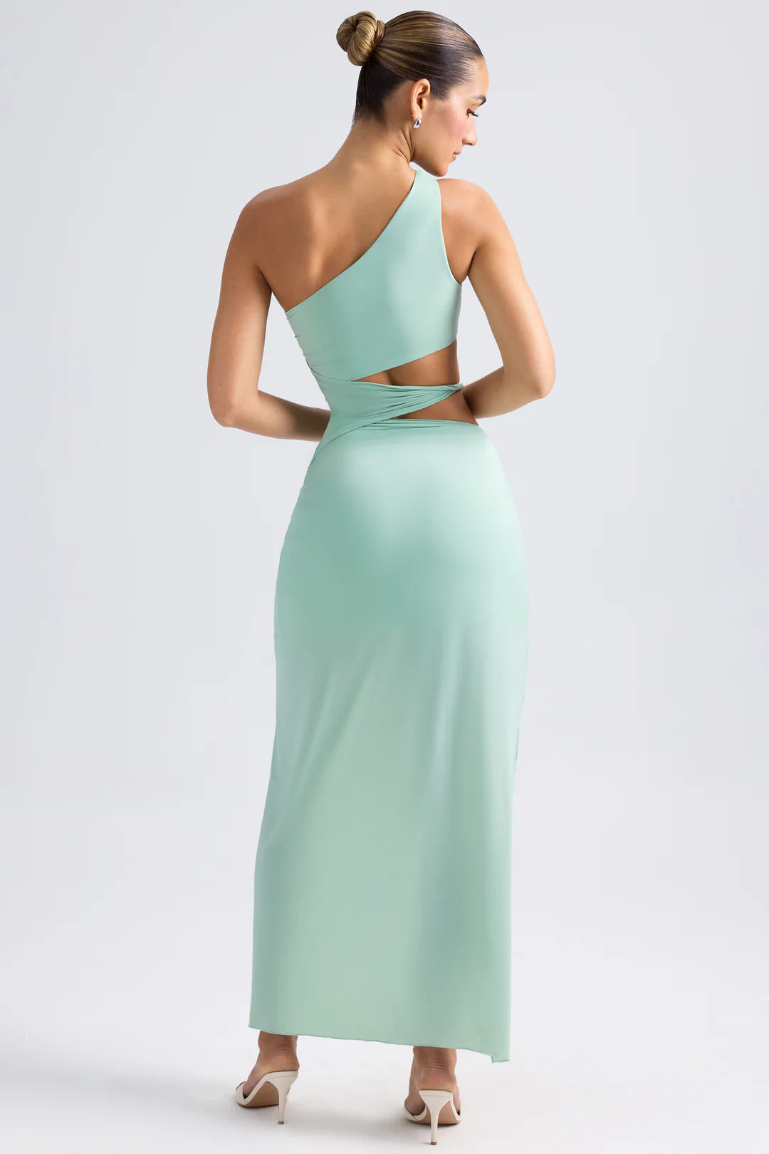 One-Shoulder Draped Cut-Out Maxi Dress