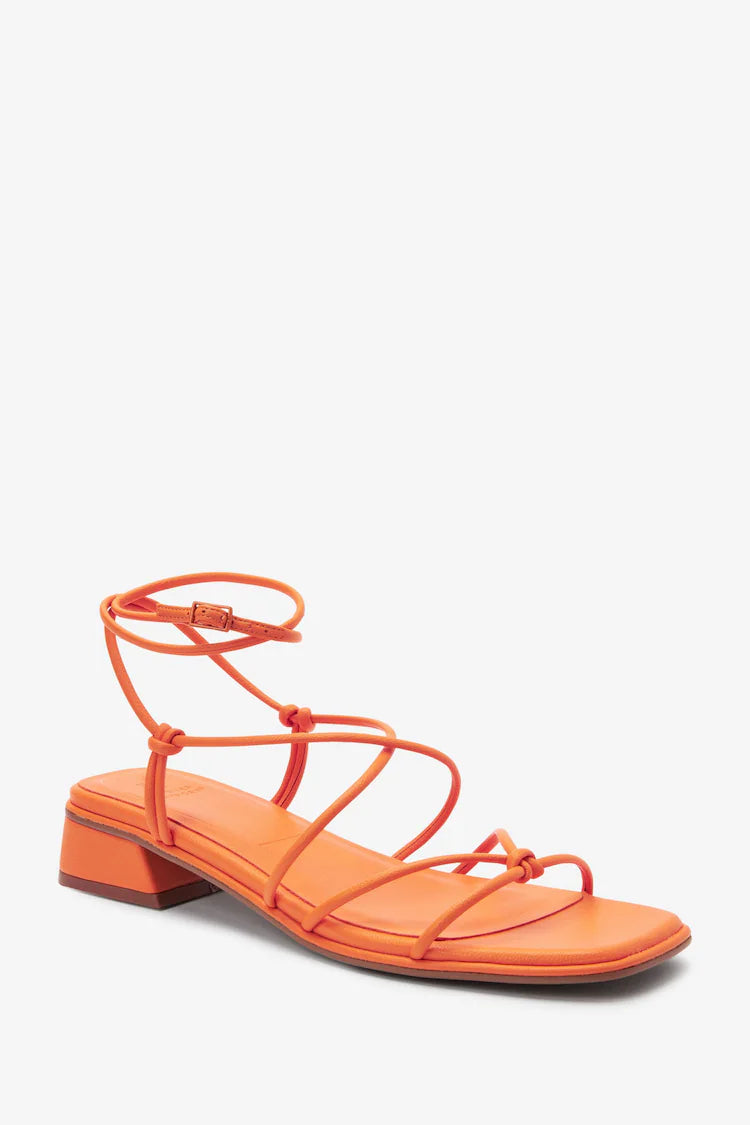 Forever Comfort Knot Detail Ankle Strap Sandals