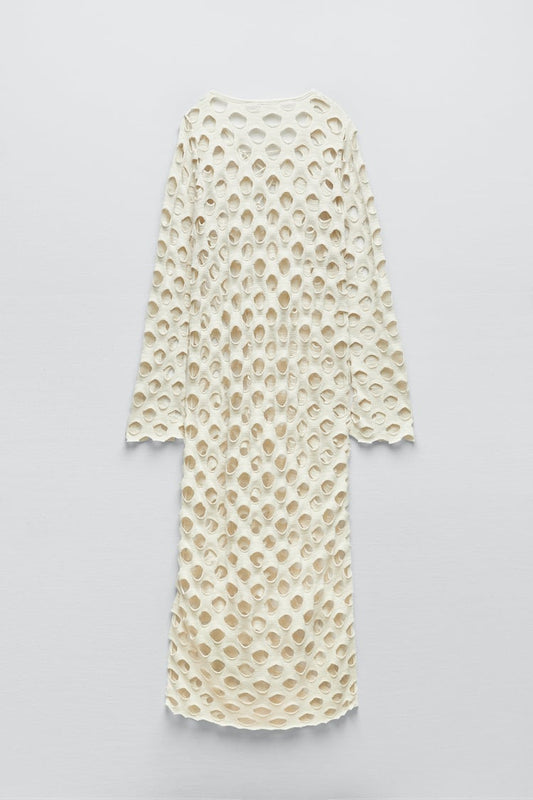 Long Sleeve Mesh Dress